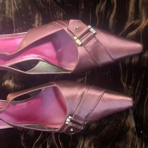 BCBGirls metallic pink heels 6.5M like new